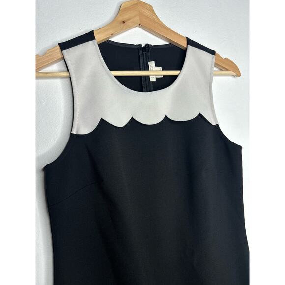 J. Crew Scalloped Color Block Bodice Sleeveless Shift Dress 0 - Picture 2 of 7